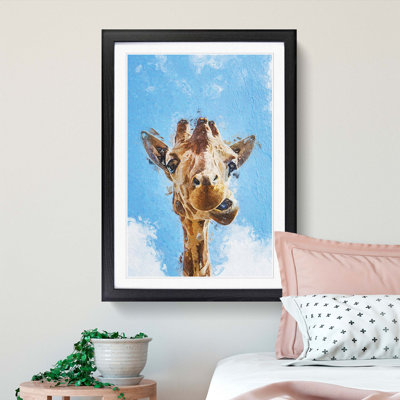Chewing Giraffe - Picture Frame Painting Print