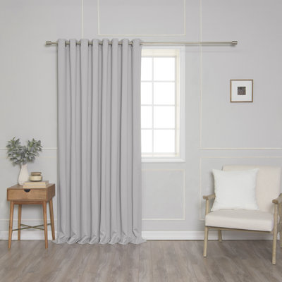 Lucca Solid Fire Retardant Blackout/Room Darkening Grommet Single Curtain Panel