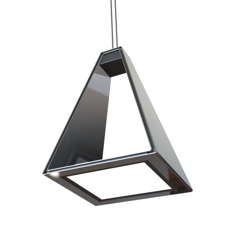 Tria 1-Light Single Geometric Pendant, Polished Chrome