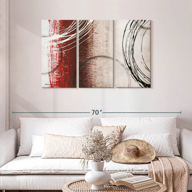 Avery Tricolored Gestures II, 28" H x 45" W