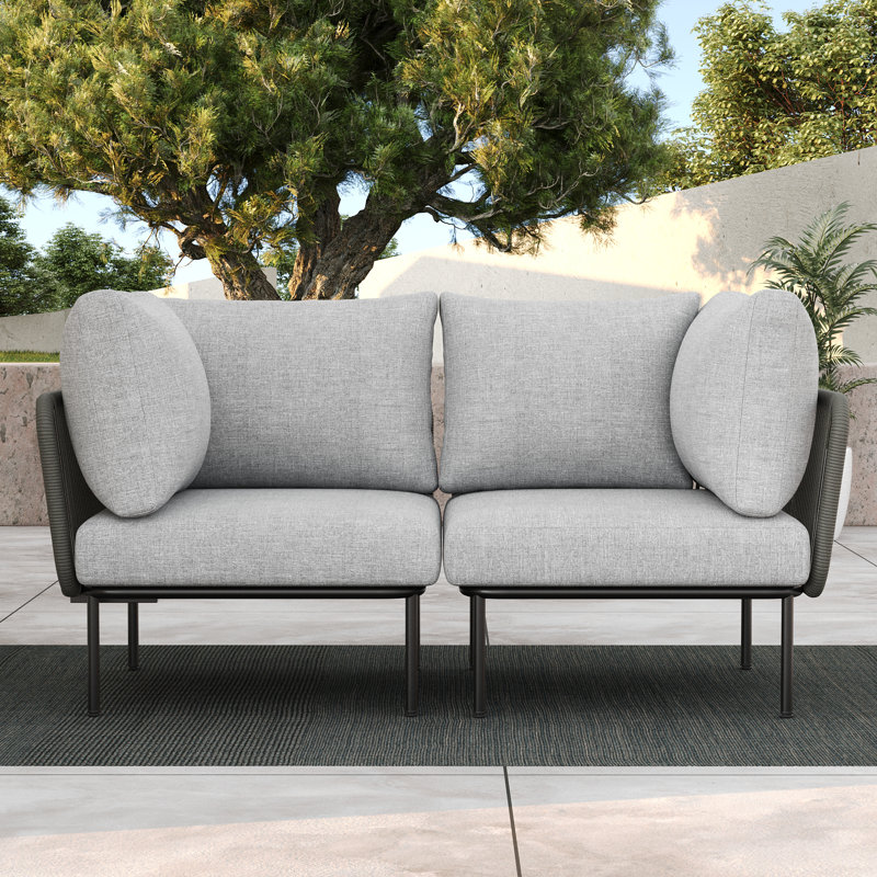 Metal Outdoor Lounge Chair, Dark Grey