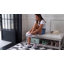 Repose-pieds cocktail capitonné de 48 po de largeur-341367841-341367840