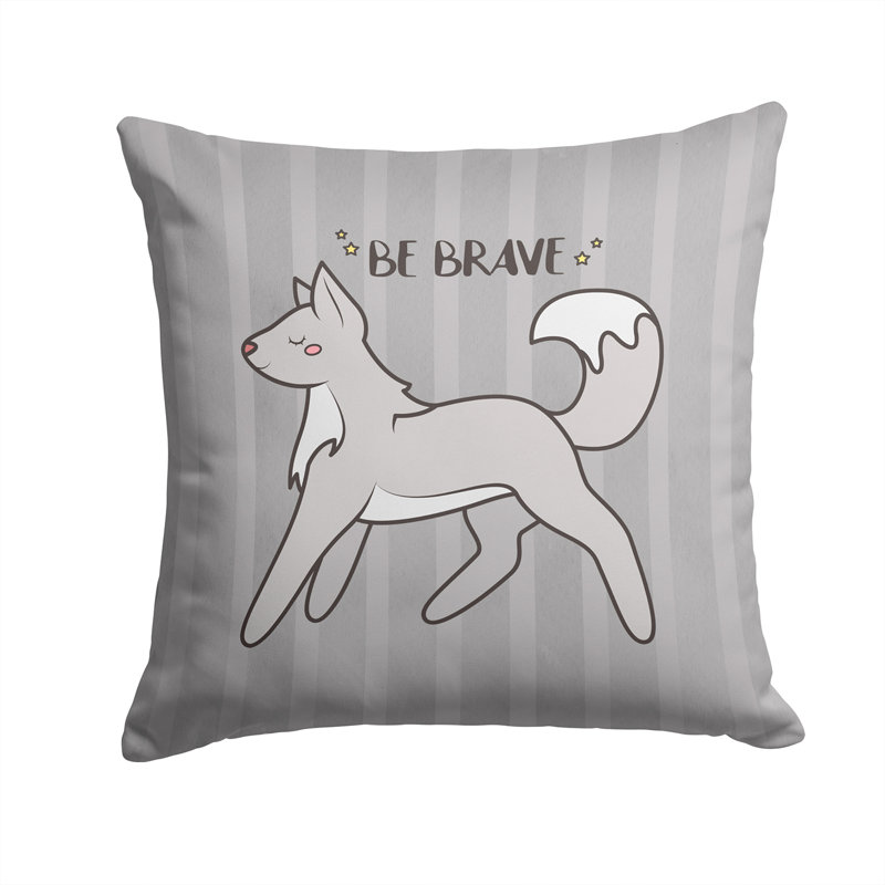 Coussin décoratif intérieur/extérieur loup, 14 po x 14 po