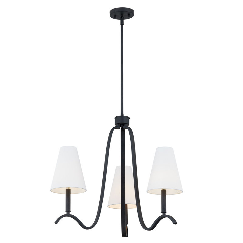 Lustre en métal 3 lumières Webb, noir