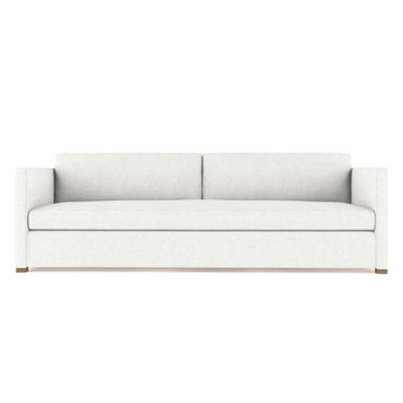 Canapé Madison, H 33 po x l 84 po x P 41 po, Velours moelleux blanc, Patiné