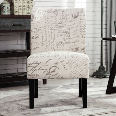 Fauteuil d'appoint contemporain imprimé en tissu sans accoudoirs