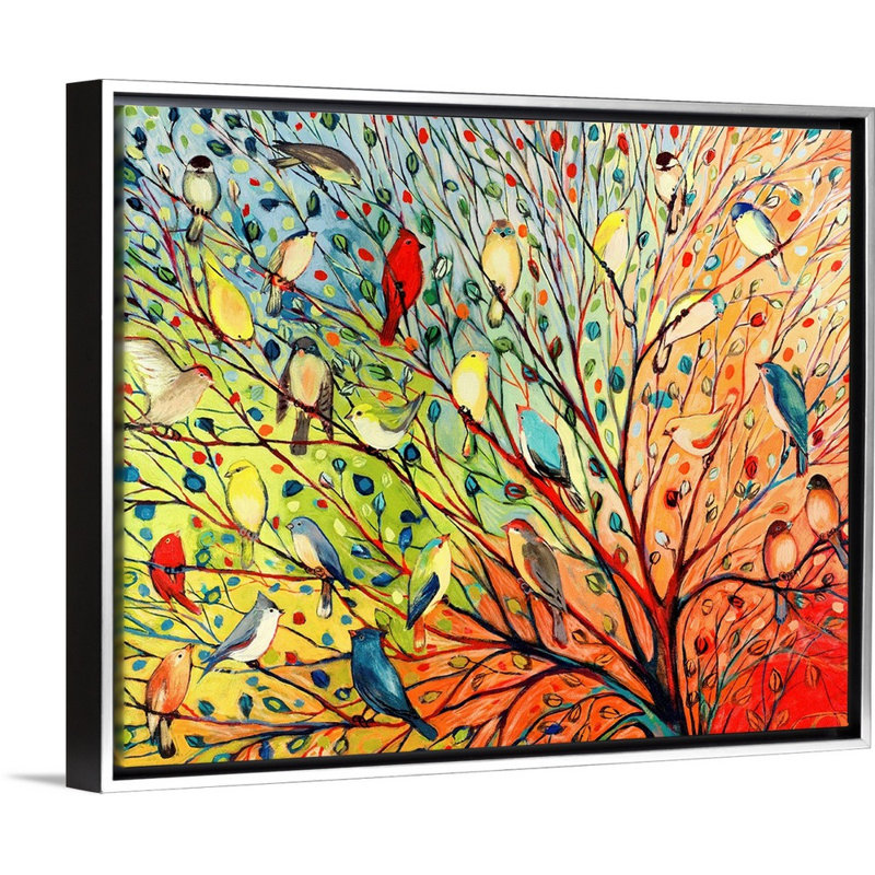«Twenty Seven Birds», reproduction d'impression, Impression encadrée sans passe-partout, 26" H x 32" W, Argent