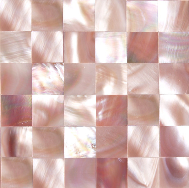4" x 4" Authentic SeaShell Listello/Border Tile Tile Seamless Mosaic in Pink Shell