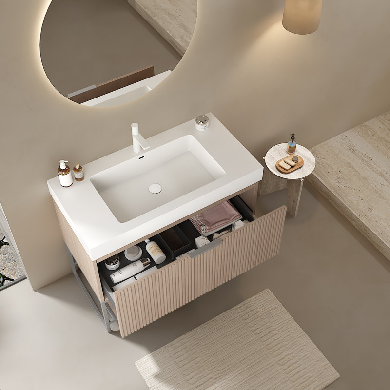 Ensemble de meuble-lavabo simple autoportant 36 po avec plateau uni Pizzerro
