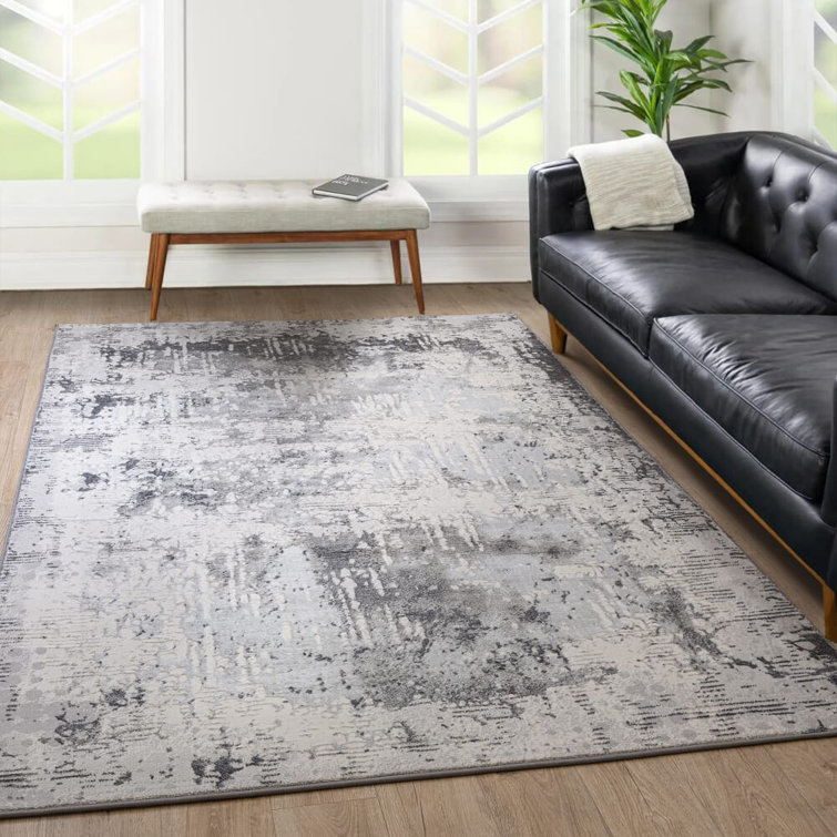 Anandita Abstract Grey/Cream Area Rug