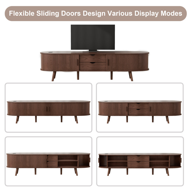 Chader Modern Wood 69" TV Stand for TVs up to 75" with Drawers and Shelf Storage