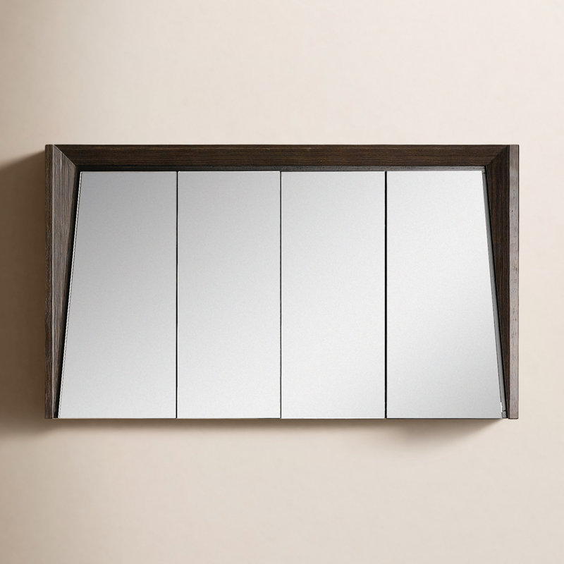 Armoire à pharmacie encadrée à fixation en surface avec 2 tablettes Heyer, Vague ébène, H 27,13 po x l 47,24 po x p 6 po