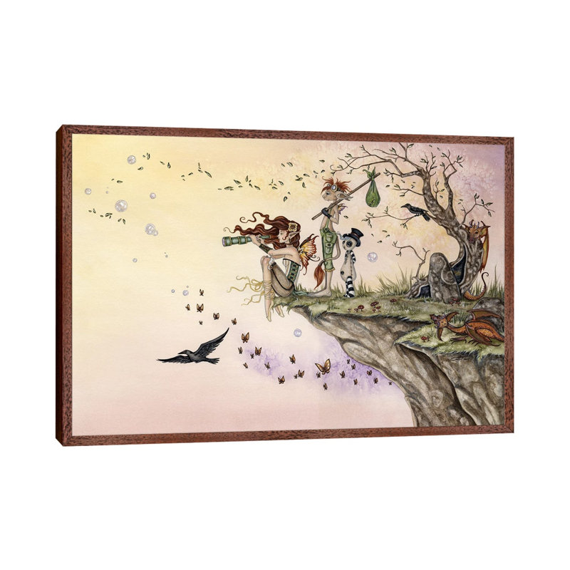 Where The Wind Takes You by Amy Brown - Print on Canvas, Classic Brown Wood Framed, 66.04cm H x 101.6cm W x 3.81cm D