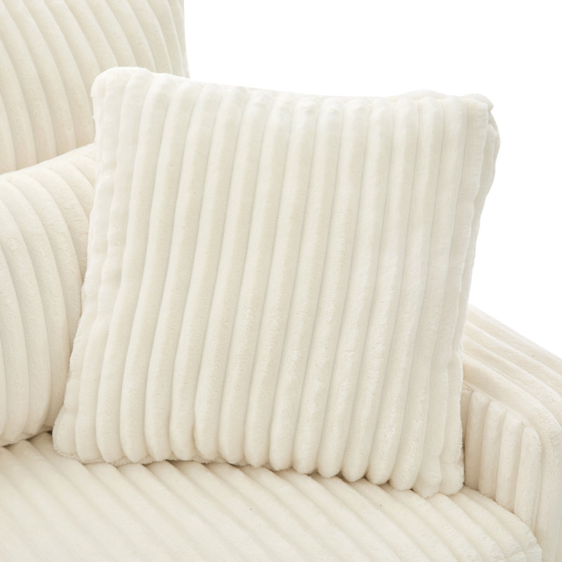 Canapé moderne avec causeuse 80,3 po et quatre coussins pour le salon, beige, Beige