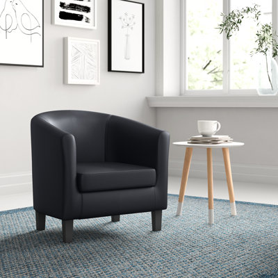 Isadora Faux Leather Barrel Chair