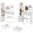 2 Ac + Power Station, Cushioned Stool, Round Mirror Led Vanity Table, 17" Diameter Mirror, Full Body Cabinet, Touch Control, 3 - Color Brightness Adjustable, American Design White Dressing Orbit