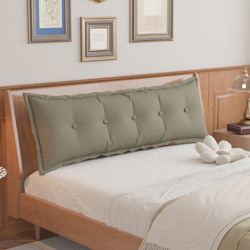 Coussin de siège de tête de lit capitonné à dossier Sit-up Back Comfort, Grand lit, Gris moyen