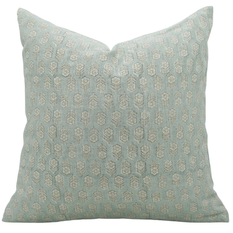 Housses de coussins décoratifs à motif de blocs décoratifs floraux pour canapé, canapé et chambre à coucher Tulsi Buti