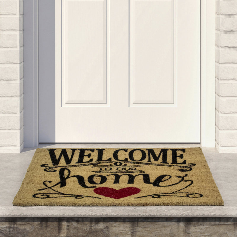 Natural Coir "Welcome to Our Home" Rectangular Doormat 18" x 30"