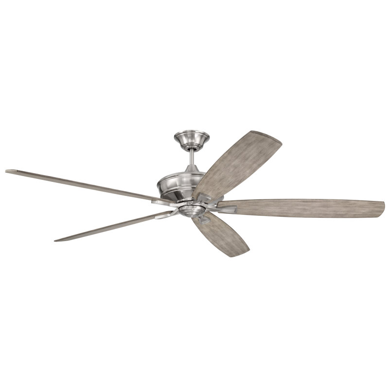 Ventilateur de plafond Santori avec télécommande, 72", Nickel brossé avec pales en bois espresso