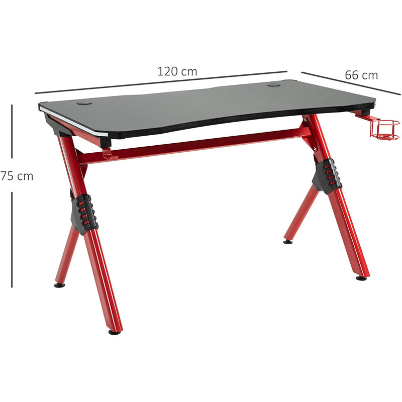 Steel Computer Desk, Red