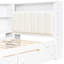 Lit plateforme simple en bois avec rangement spacieux, 2 tiroirs, charge, éclairage à DEL, bureau et tête de lit tapissier doux, blanc beige avec 8 tablettes de rangement, station de charge, DEL réglable-257682235