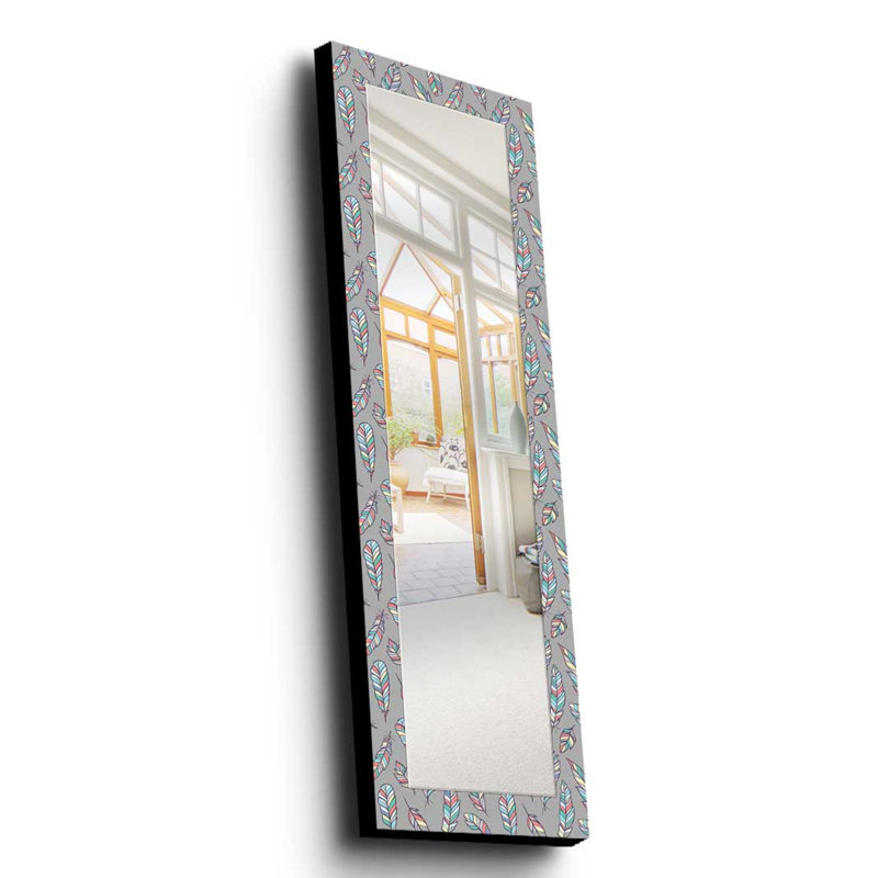 Élégant miroir décoratif avec cadre 100% bois de pin, 15,7 po x 47,2 po | Miroir en verre véritable (épaisseur: 0,2 pouce) | Peinture sur tissu élégante | Idéal pour le salon, la chambre à coucher et le vestibule