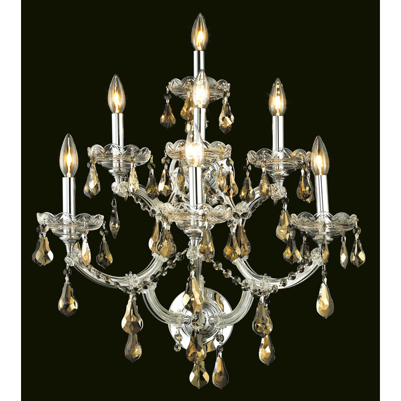 Stockard Wall Sconce, Chrome, Crystal Clear, Royal Cut
