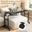Table inclinable mobile au-dessus du lit - Hauteur et longueur réglables, chaise de plateau pour ordinateur portable avec roulettes pour enfants et adultes