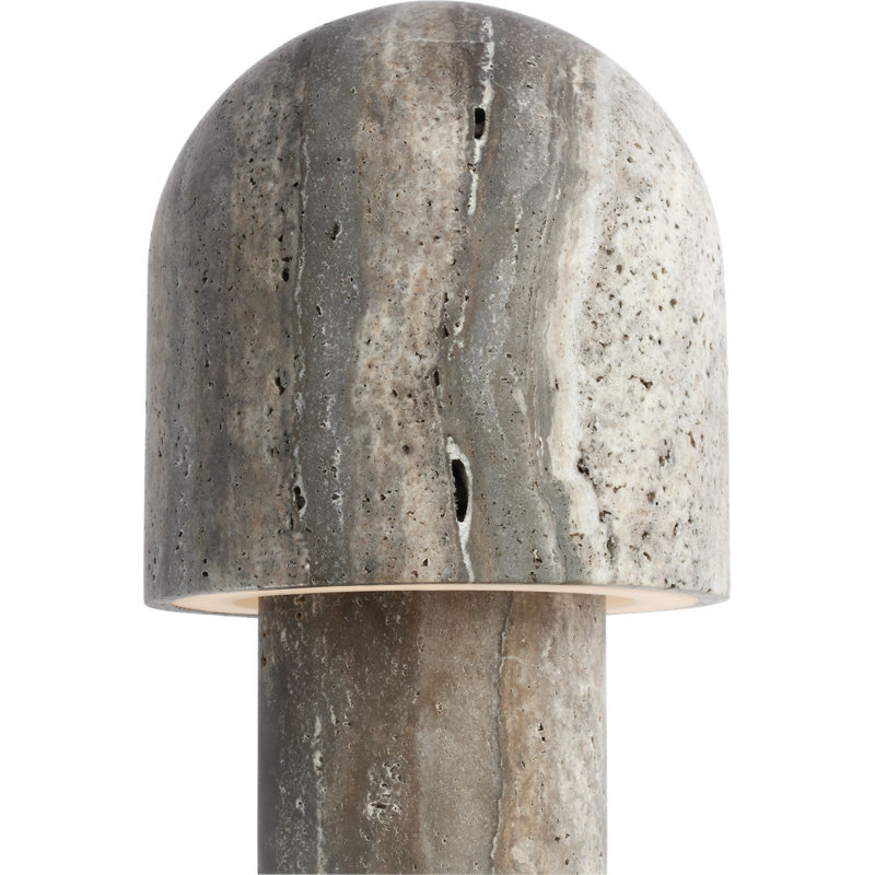 Kennett Small Travertine Table Lamp, Dark Travertine