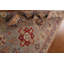 Tapis gris / rouge / brun en laine noué à la main de conception unique 6 pi 7 po x 9 pi 10 po New Age