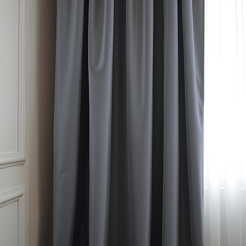 Pittsboro Crushed Velvet Eyelet Windows Panel Curtains, Grey, 117cm Width x 137cm Drop