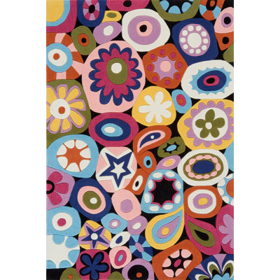 Aiyla Geometric Handmade Polyester Rug