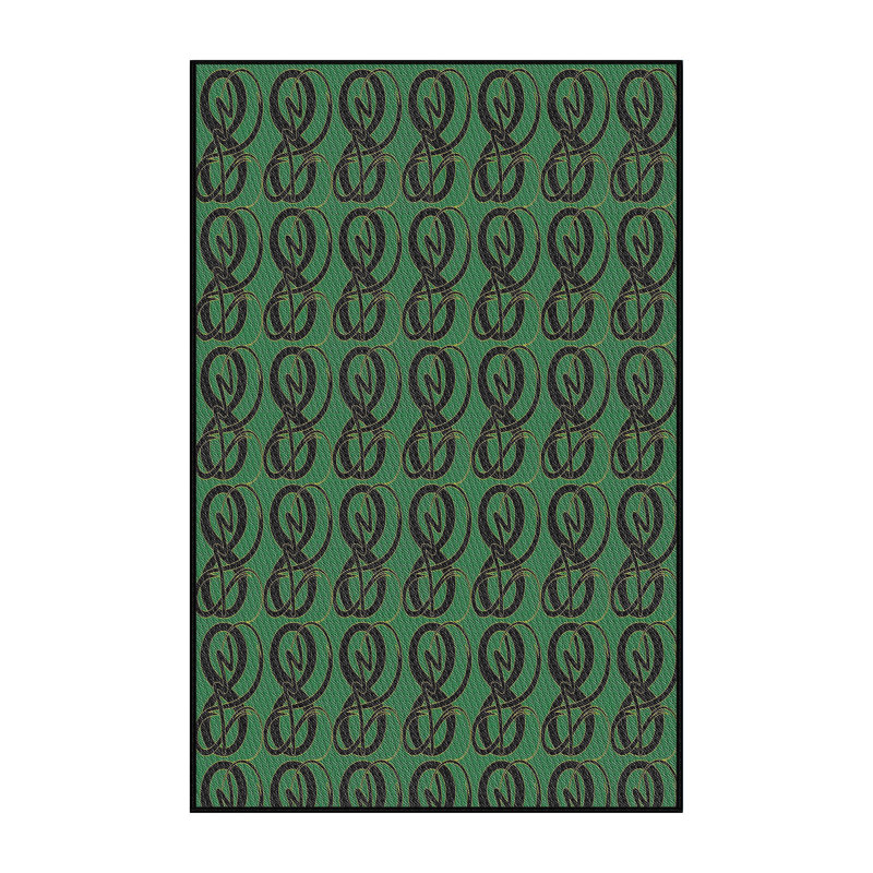 Tapis vert / noir Power Loom, Rectangle 5 pi x 7 pi