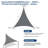 Gray 12x12x12 FT Triangle Sun Shade Sail, UV Block Shade Cloth Canopy for Patio and Outdoor Areas-126709439