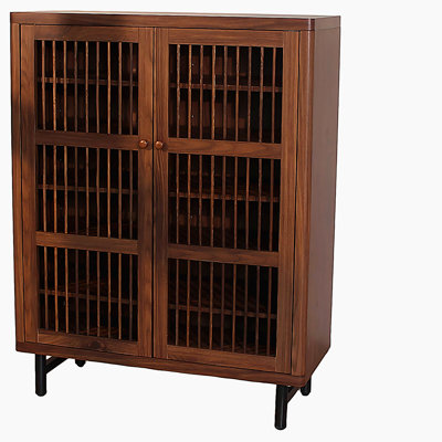Shoe Cabinet with Shutter Doors, 6-Tier Entryway Shoe Cabinet with Adjustable Shelves, Wooden Modern Rack Organizer