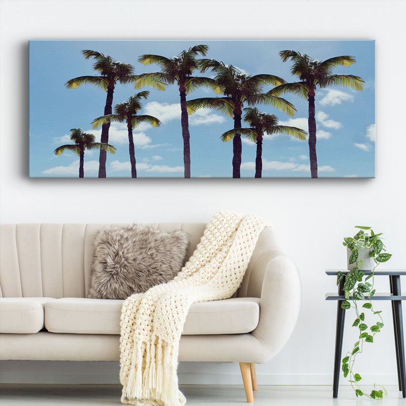 Palmiers paradisiaques sur toile, H 20 po x l 50 po x P 1,5 po