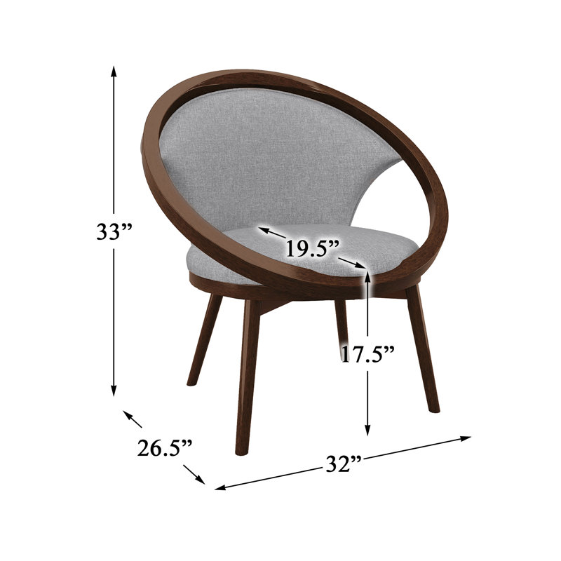 Fauteuil rembourré Currington, 100 % polyester gris, Brun