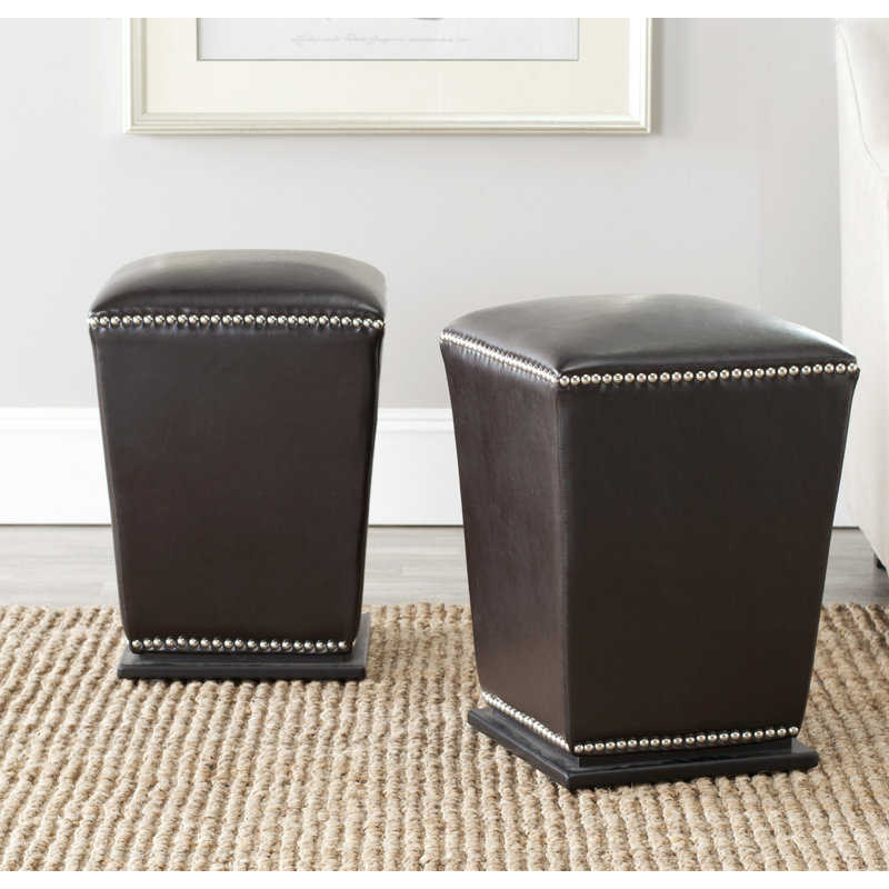 Maiden Upholstered Ottoman, Dark Brown