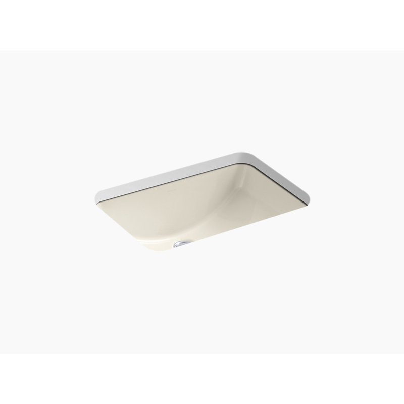 Ladena Vitreous China Rectangular Undermount Bathroom Sink, Almond