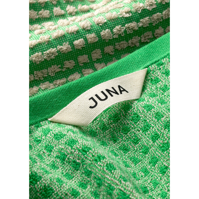 Check Hand Towel 19.7" X 39.4", Green/Sand