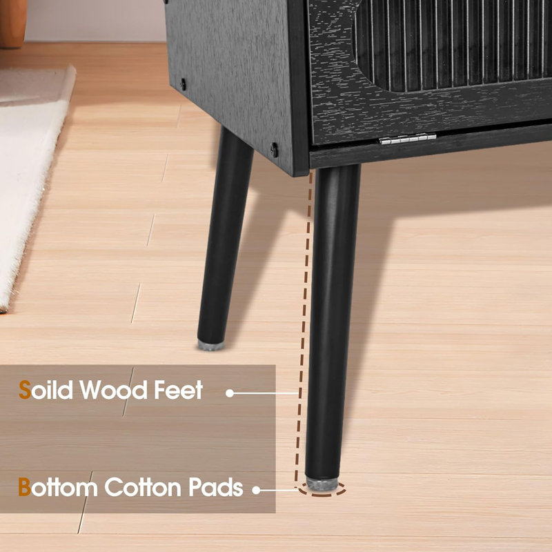 Table de chevet Leggon, Noir