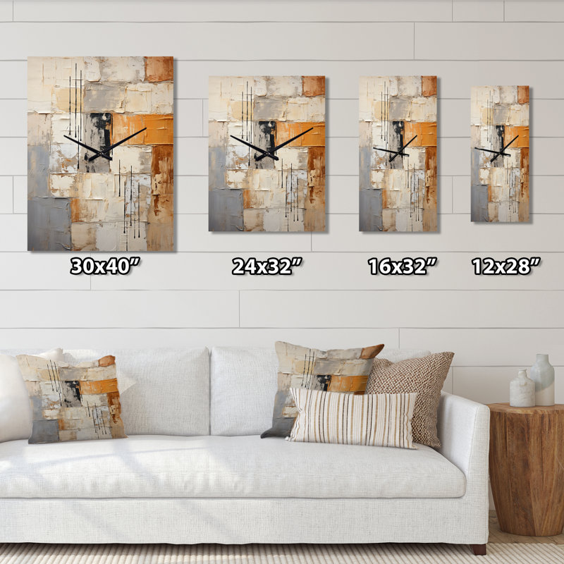 Jacobey - Horloge murale moderne abstraite, H 32 po x l 16 po x P 1 po
