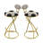 Upholstered Bar Stools Set Of 2 Striped Counter Height Barstools Modern Velvet Dining Chairs For Kitchen Island, Living Room-2007622857