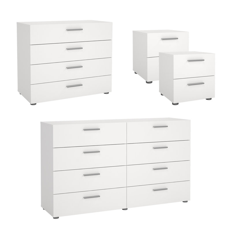 Ensemble de chambre à coucher 4 pièces Pepe, blanc