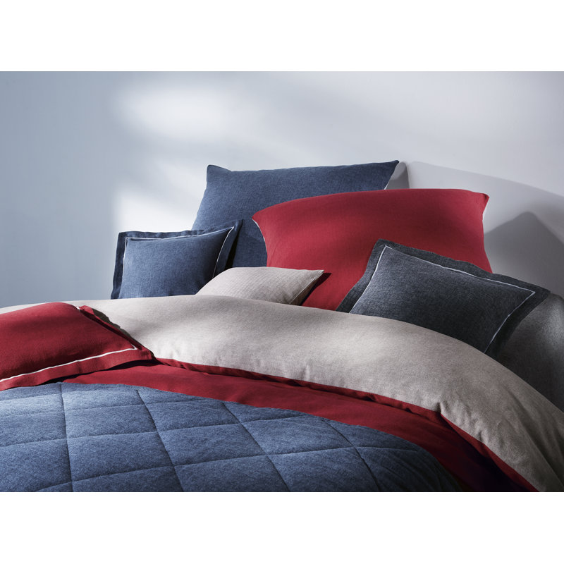 Lech Reversible Bed Linen, Double - 2 Pillowcases (80 x 80 cm), Naval/Silver