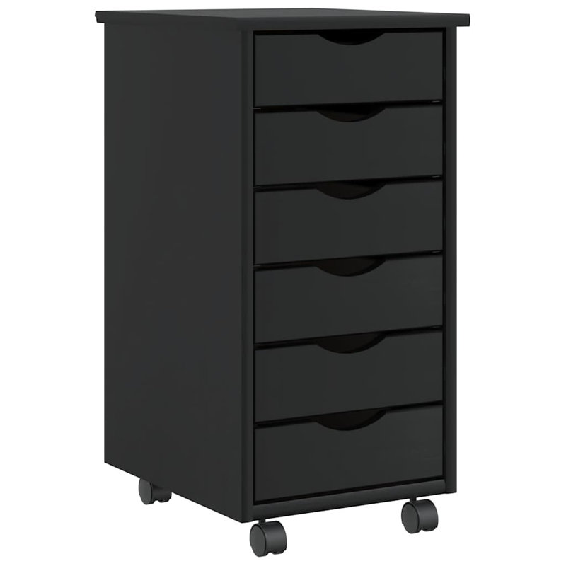 Miljana 34 cm W Chest of 6 Drawers, Black