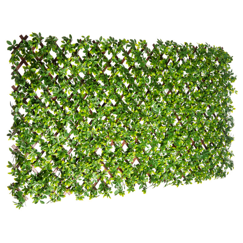 72" x 36" Green Vinyl Leaf Garden Trellis