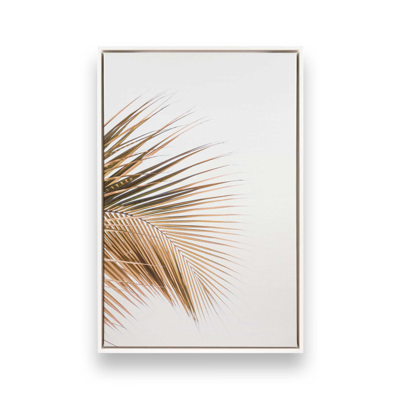 Palm Harmony Canvas Print, in a Polished Chrome Frame, 12" x 8", 30.75" H x 20.75" W x 1.75" D, Opaque White Floater Framed