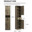 Armoire de rangement pour salle de bain avec 2 portes de grange et 1 tiroir, unité de rangement étroite, tablettes réglables-247700726